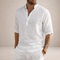 Chemise homme col montant style lin