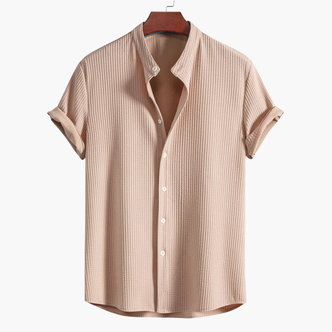 Men's Slim Fit Stand Collar Shirt | Beach Style