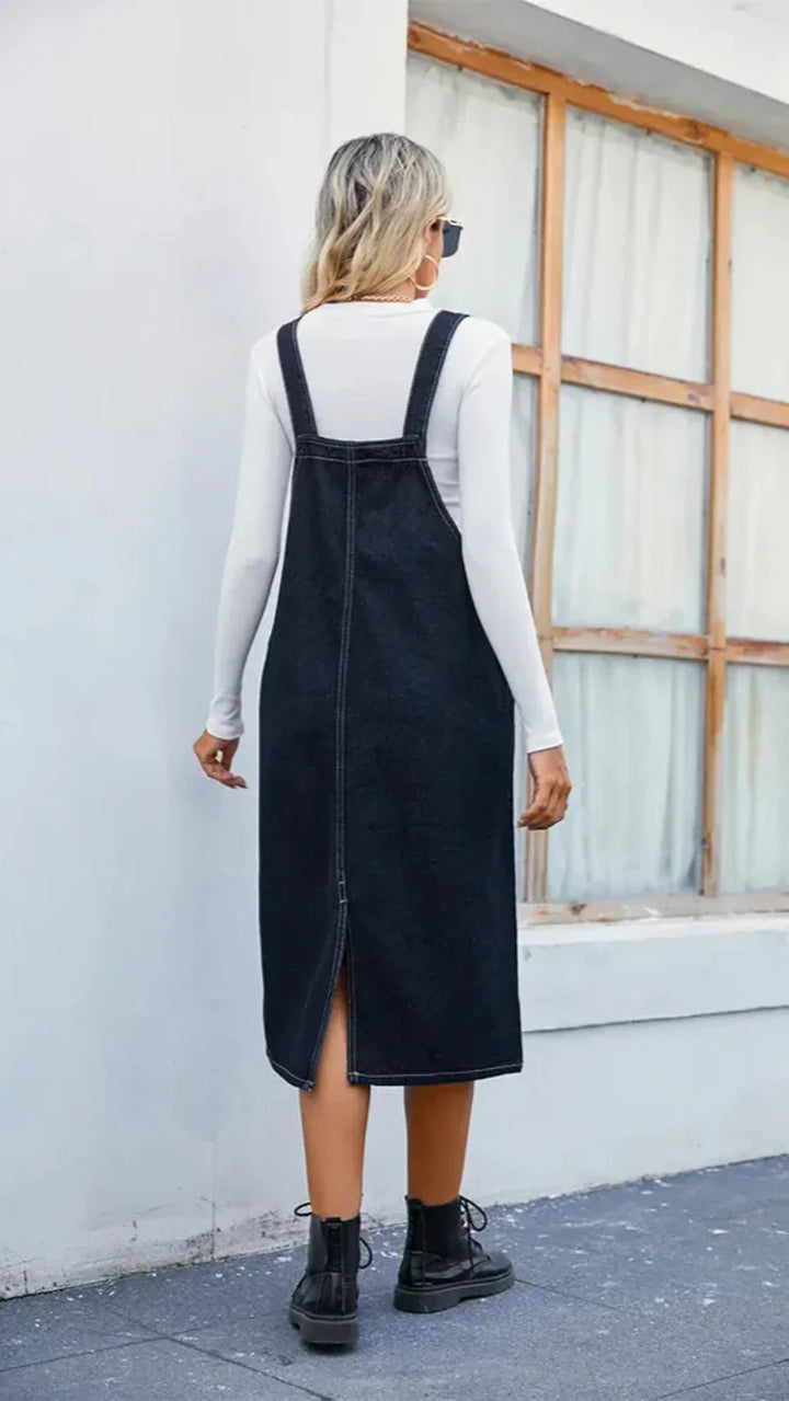 Femei Rochie midi stil denim cu pieptar