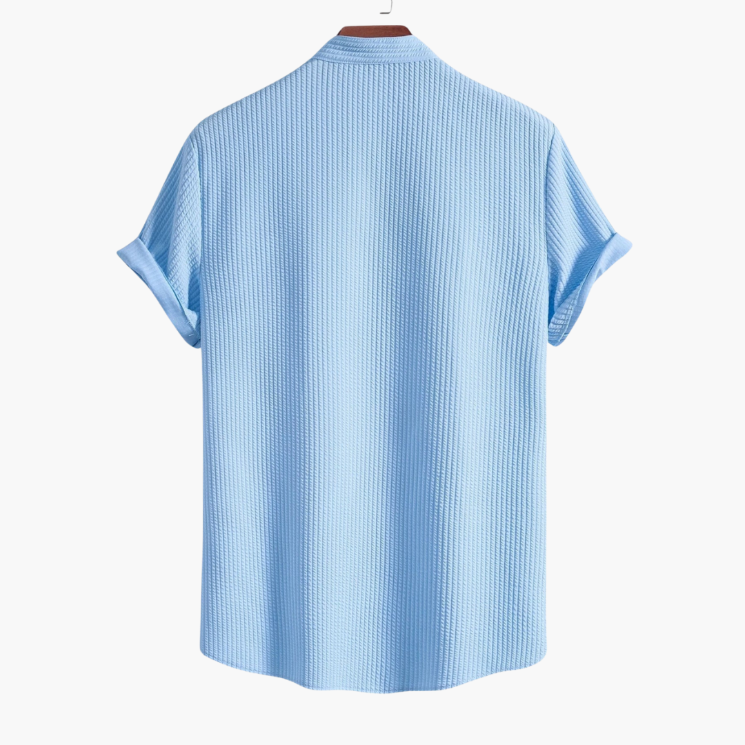Men's Slim Fit Stand Collar Shirt | Beach Style