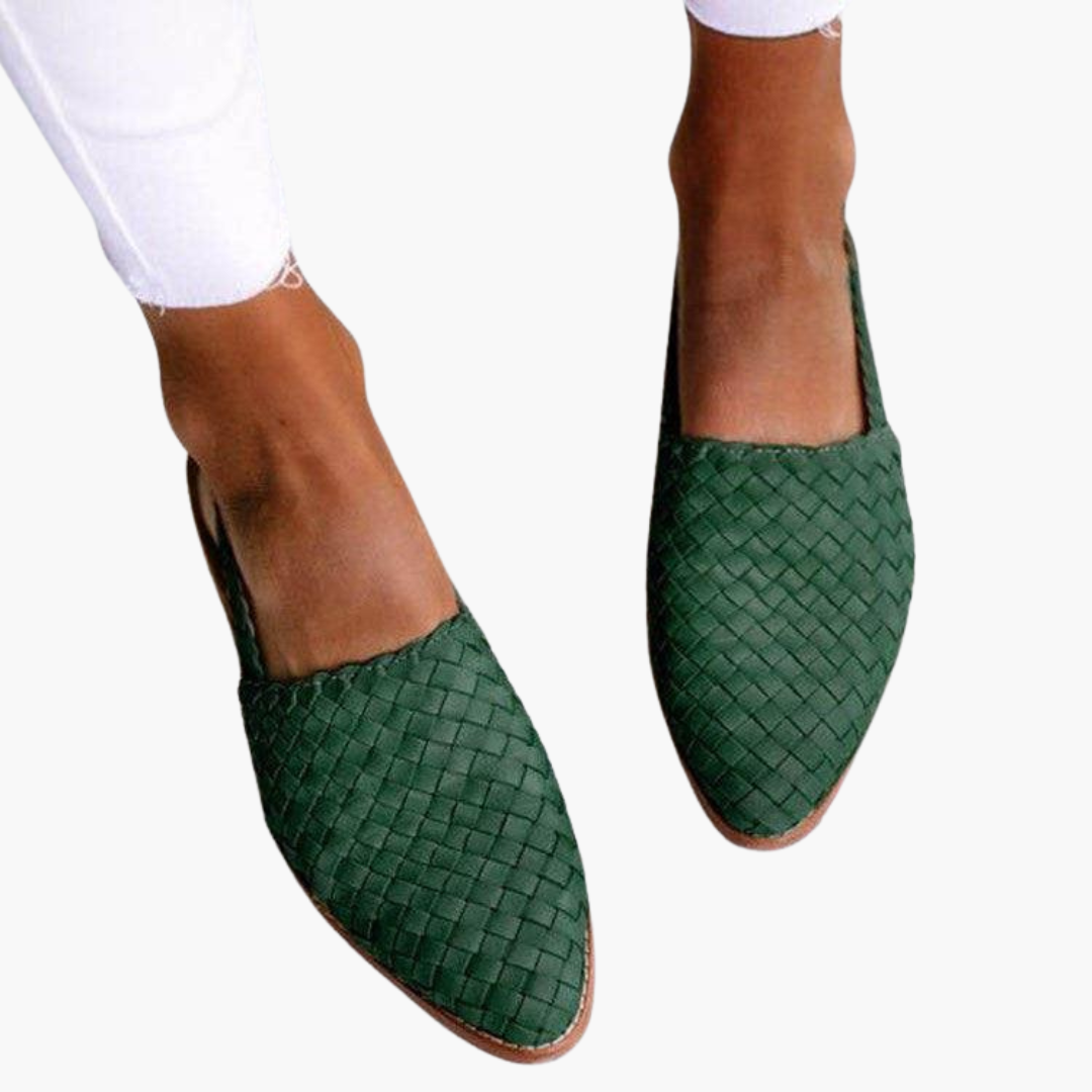 Γυναικεία Slingbacks σε Στυλ Δερμάτινου Πλέγματος | Επίπεδα Καλοκαιρινά Πέδιλα