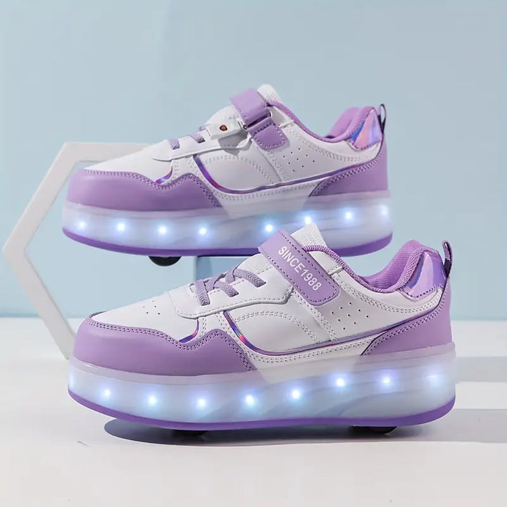 Hjulskøjte Rullesko | Populære Kondisko med Hjul og LED-lys til Børn