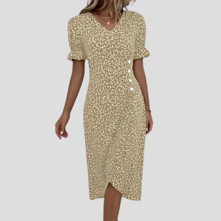 Dame Blomster Midi-kjole | Elegante Sommerprint
