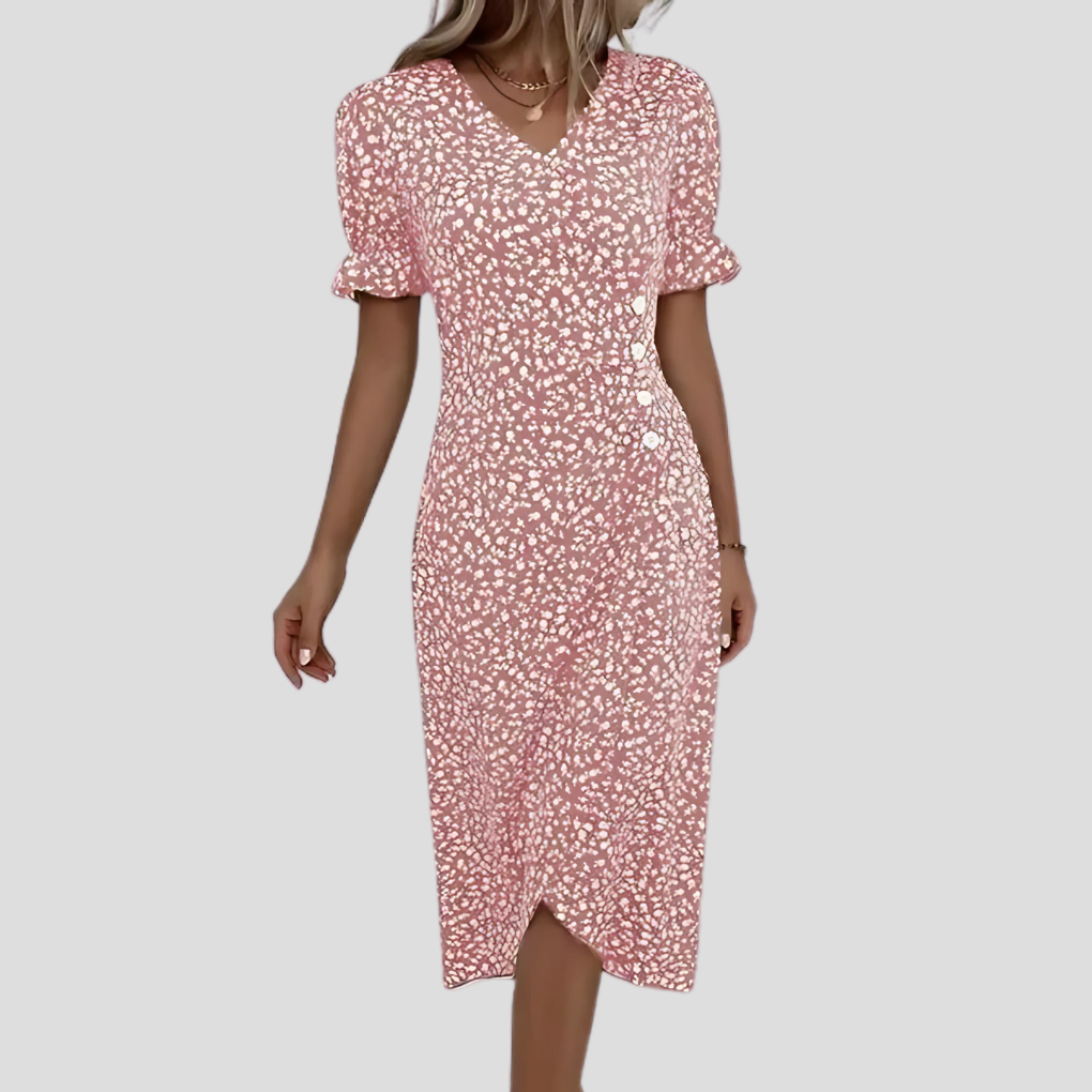 Dame Blomster Midi-kjole | Elegante Sommerprint
