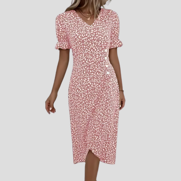 Dame Blomster Midi-kjole | Elegante Sommerprint