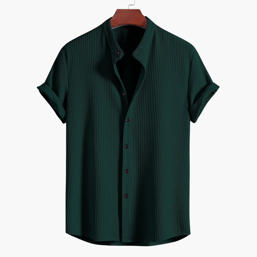 Men's Slim Fit Stand Collar Shirt | Beach Style