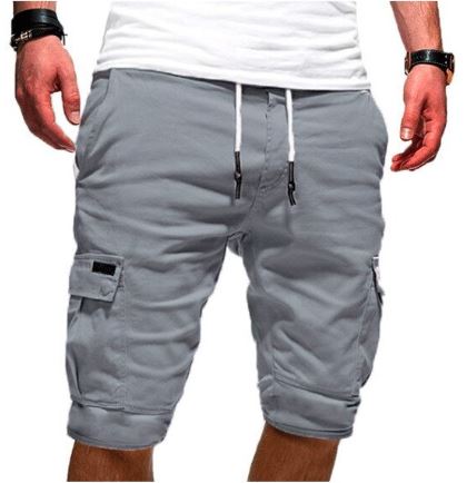 Pantaloni scurți cargo pentru bărbați | Pantaloni scurți de vară cu șnur și multiple buzunare