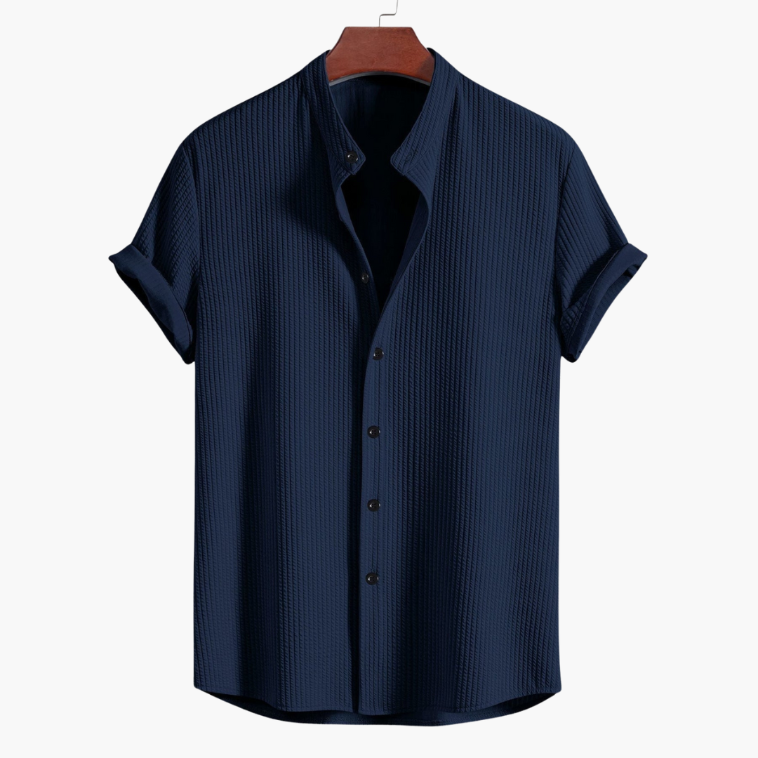 Men's Slim Fit Stand Collar Shirt | Beach Style