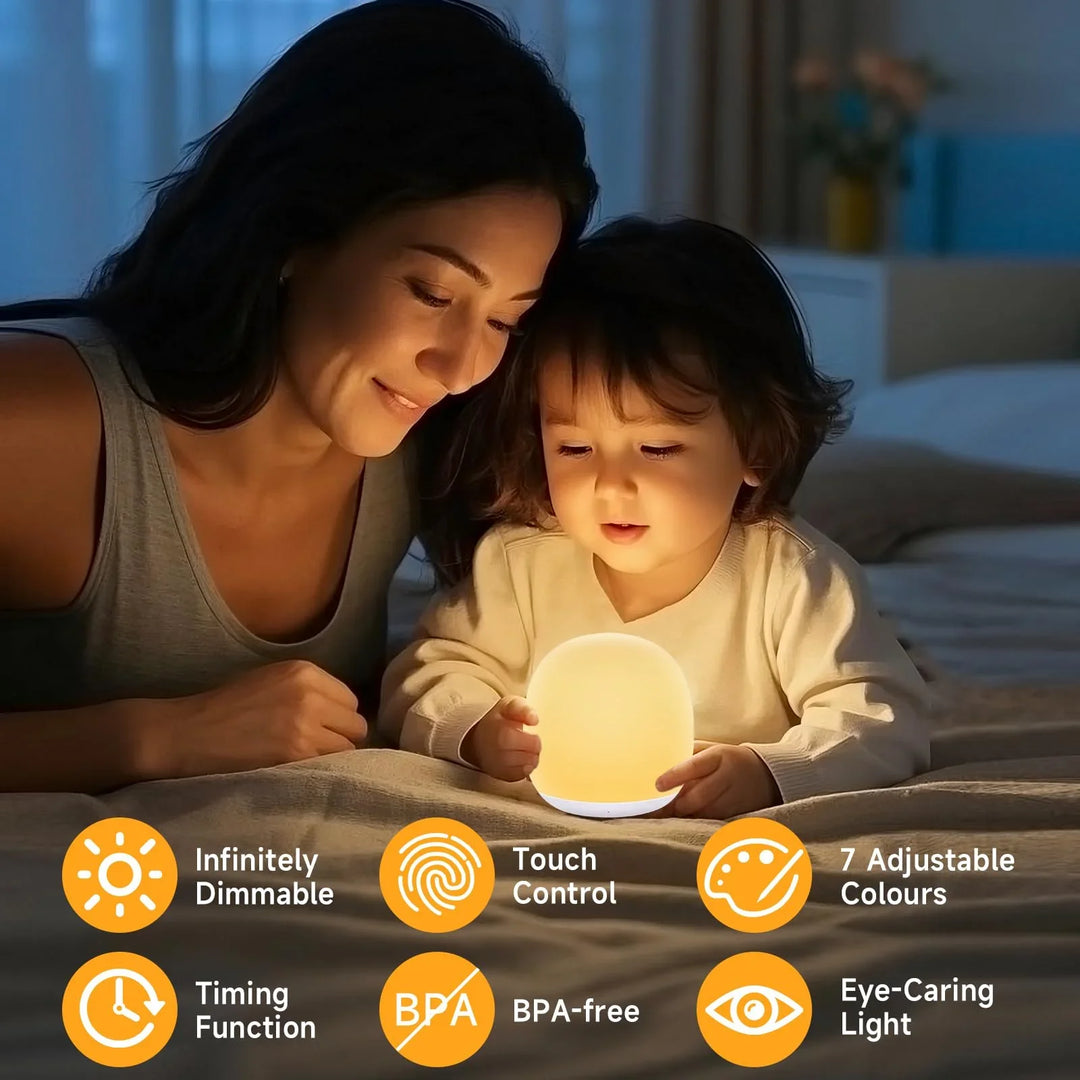 Baby Natlys for Feeding | BPA-Free Silicone Eye-Friendly Lamp