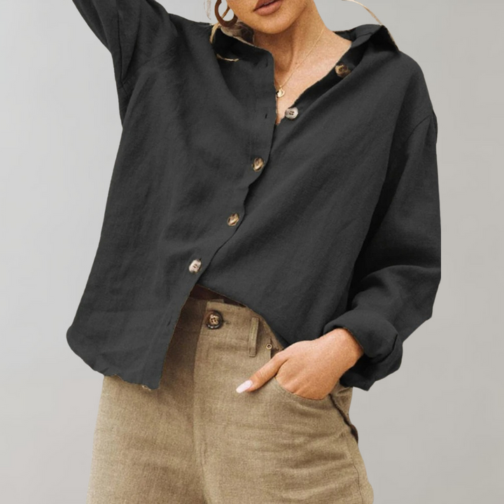 Bluza vintage pentru femei în stil in | Guler clasic, relaxat