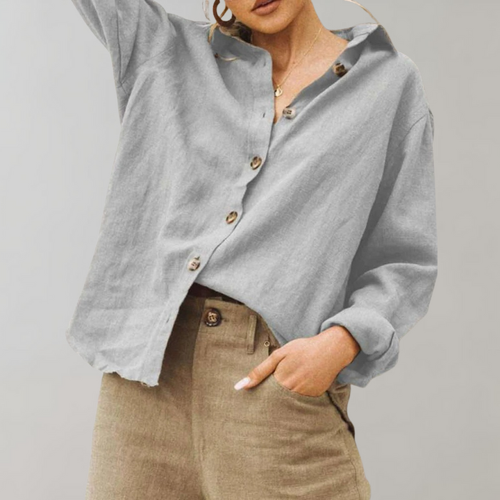 Bluza vintage pentru femei în stil in | Guler clasic, relaxat