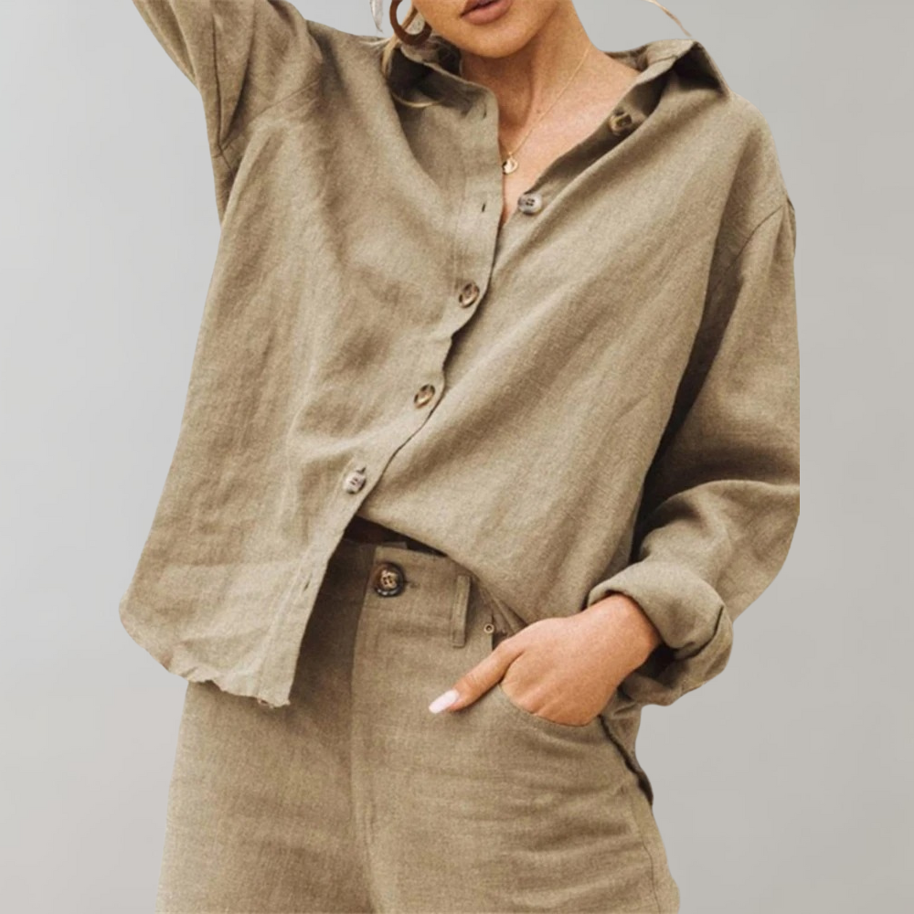 Bluza vintage pentru femei în stil in | Guler clasic, relaxat