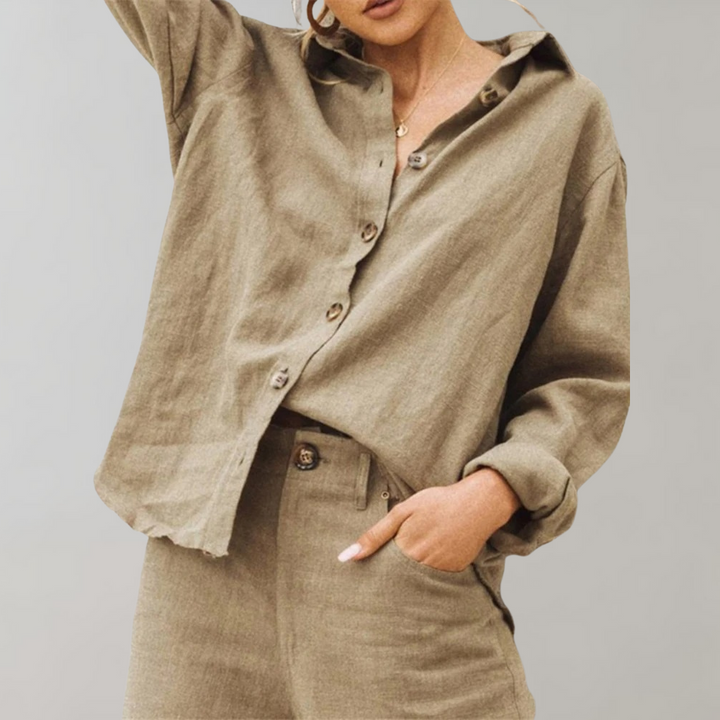 Bluza vintage pentru femei în stil in | Guler clasic, relaxat