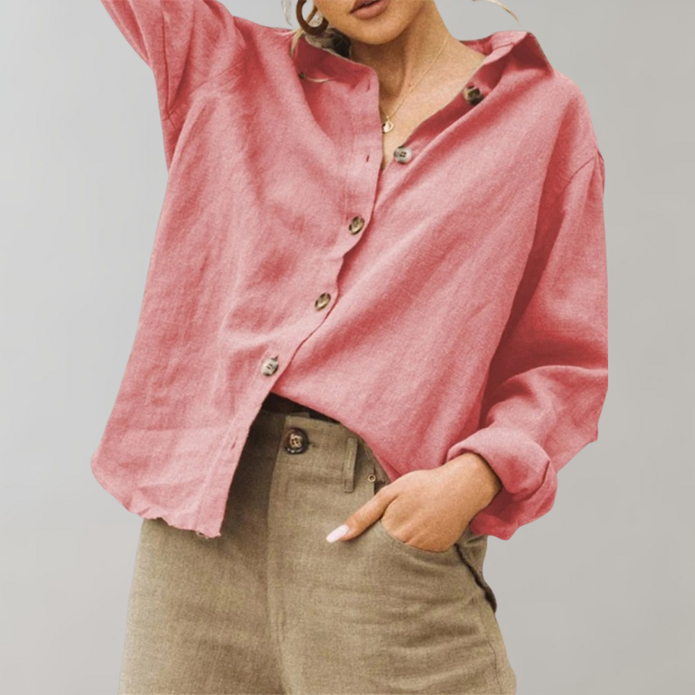 Bluza vintage pentru femei în stil in | Guler clasic, relaxat
