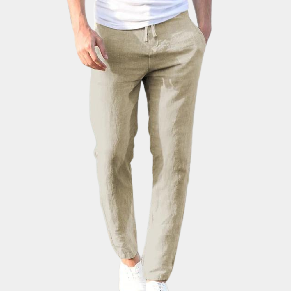 Men's Linen-Style Casual Pants | Relaxed Beach and Vacation Fit