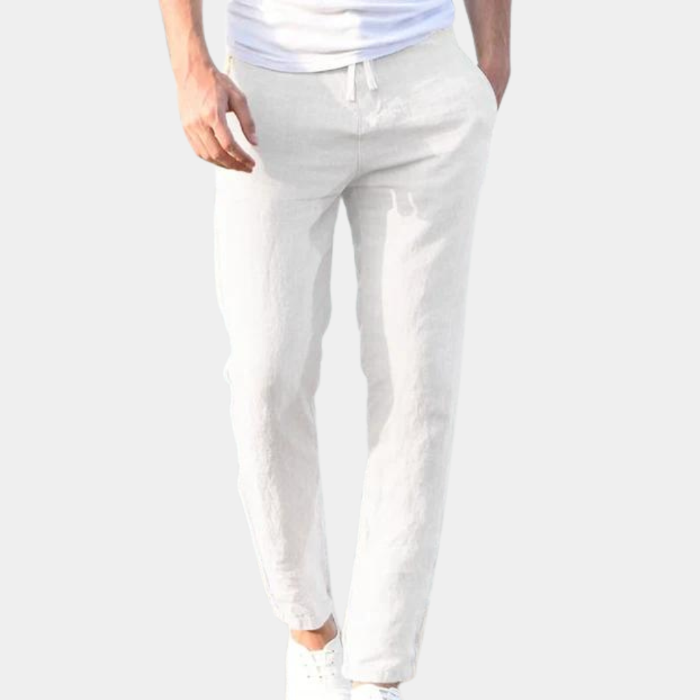 Men's Linen-Style Casual Pants | Relaxed Beach and Vacation Fit