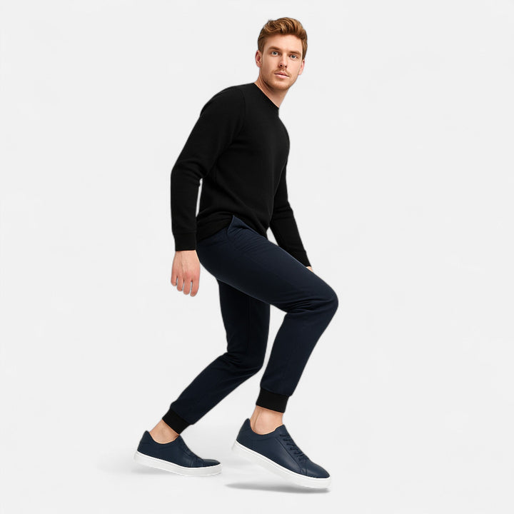 Chaussures de sport décontractées en cuir pour homme sans lacets | Baskets sans lacets
