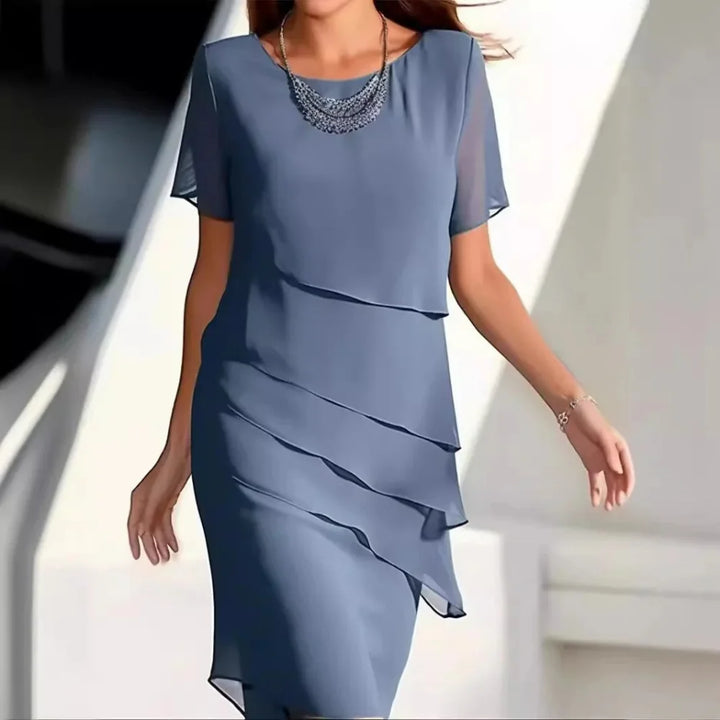 Γυναικείο μίντι φόρεμα από σιφόν | Πολυτελής ενδυμασία για επίσημες περιστάσεις