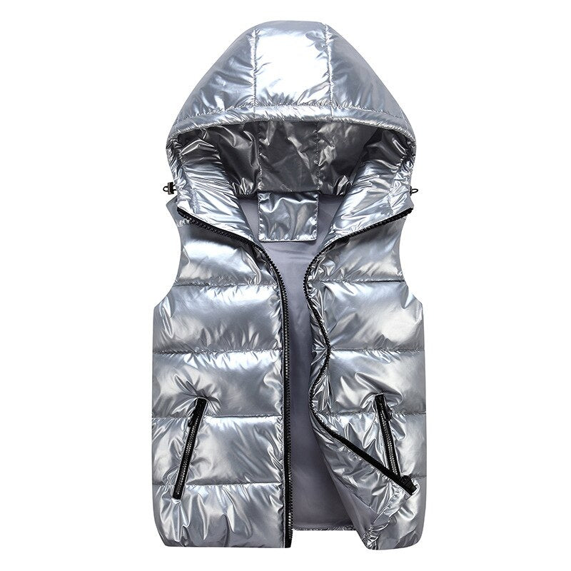 Veste sans manches matelassée à capuche pour homme | Veste isolante légère sans manches