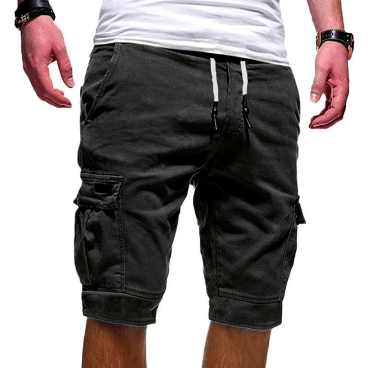 Pantaloni scurți cargo pentru bărbați | Pantaloni scurți de vară cu șnur și multiple buzunare