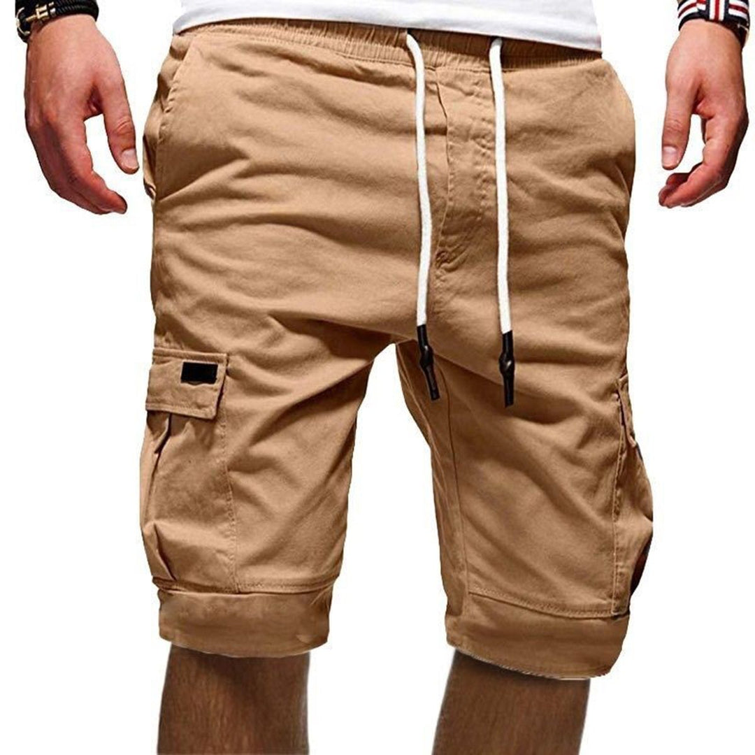 Pantaloni scurți cargo pentru bărbați | Pantaloni scurți de vară cu șnur și multiple buzunare