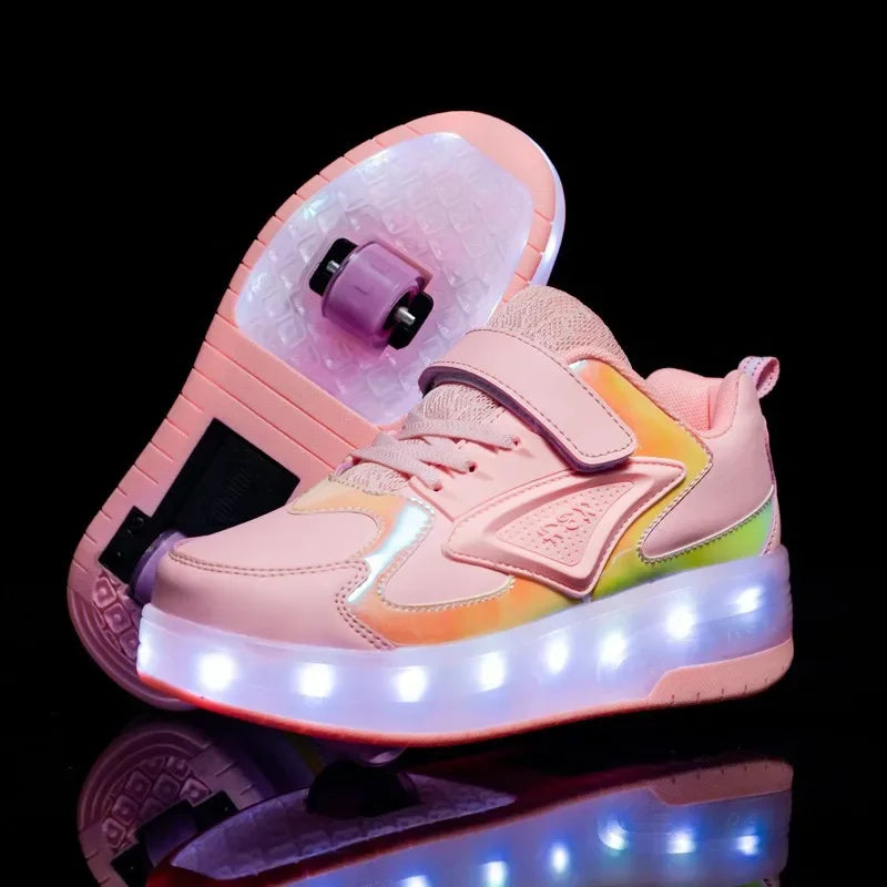 Children's LED Roller Shoes | Glowing Skate Shoes with Hidden Wheels