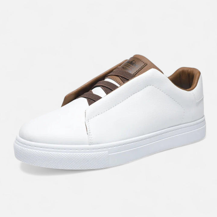 Chaussures de sport décontractées en cuir pour homme sans lacets | Baskets sans lacets