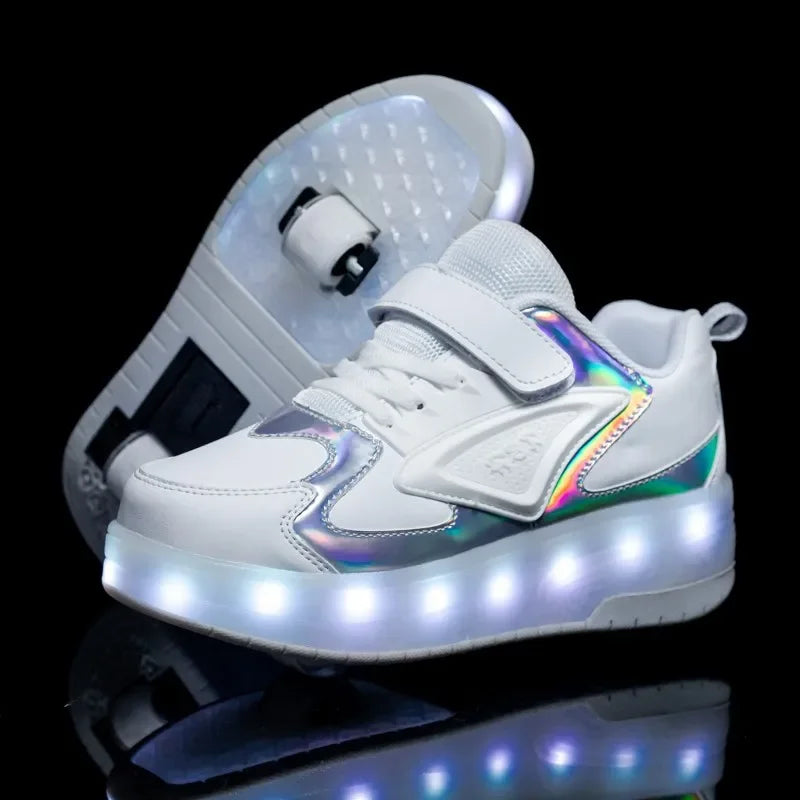 Children's LED Roller Shoes | Glowing Skate Shoes with Hidden Wheels