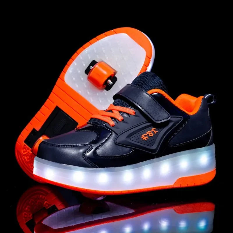 Children's LED Roller Shoes | Glowing Skate Shoes with Hidden Wheels