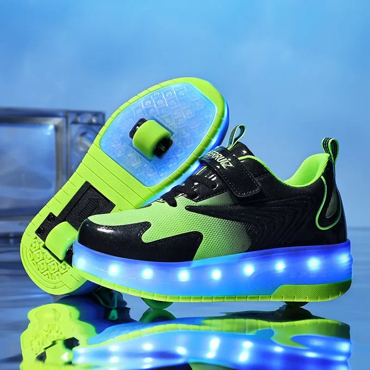 Children's LED Roller Shoes | Glowing Skate Shoes with Hidden Wheels