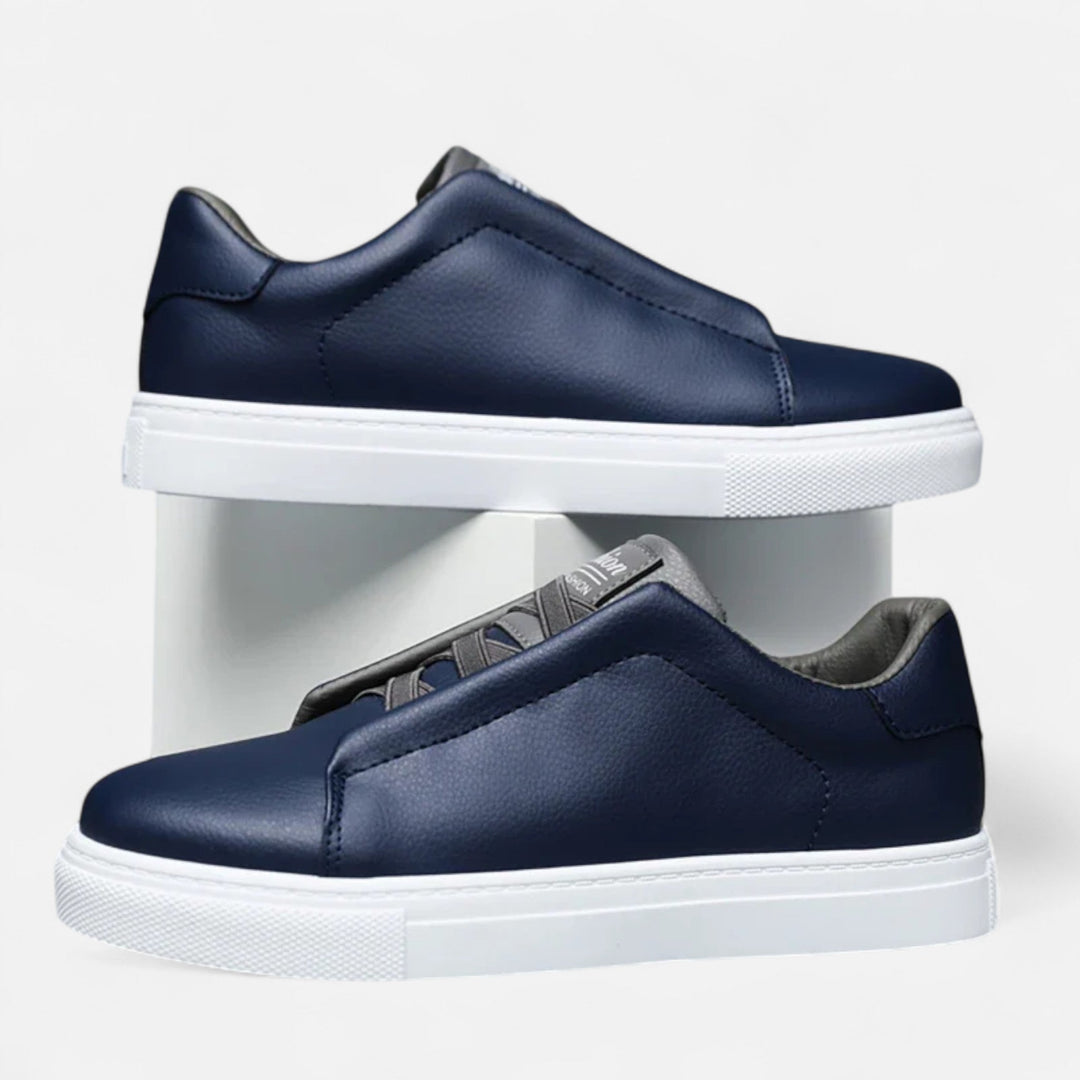 Chaussures de sport décontractées en cuir pour homme sans lacets | Baskets sans lacets