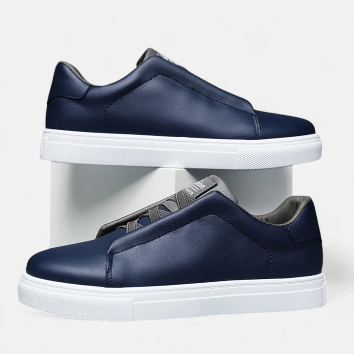 Chaussures de sport décontractées en cuir pour homme sans lacets | Baskets sans lacets