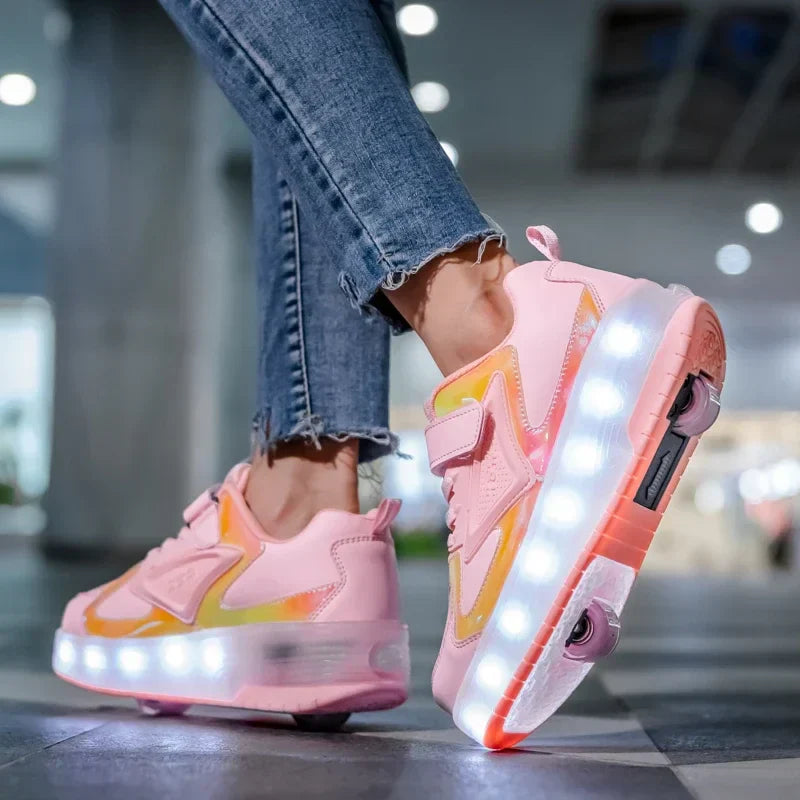 Children's LED Roller Shoes | Glowing Skate Shoes with Hidden Wheels