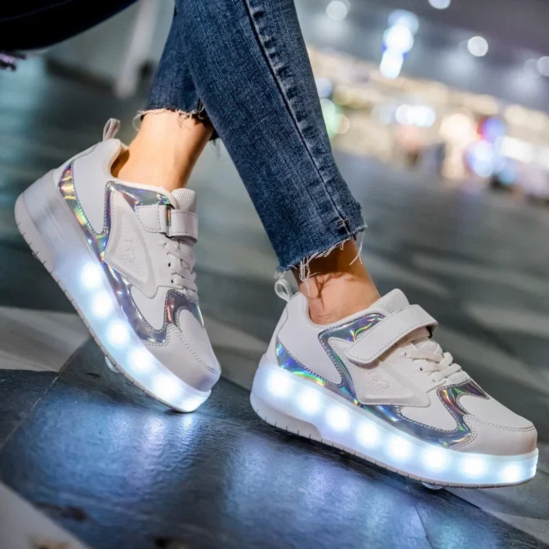 Children's LED Roller Shoes | Glowing Skate Shoes with Hidden Wheels