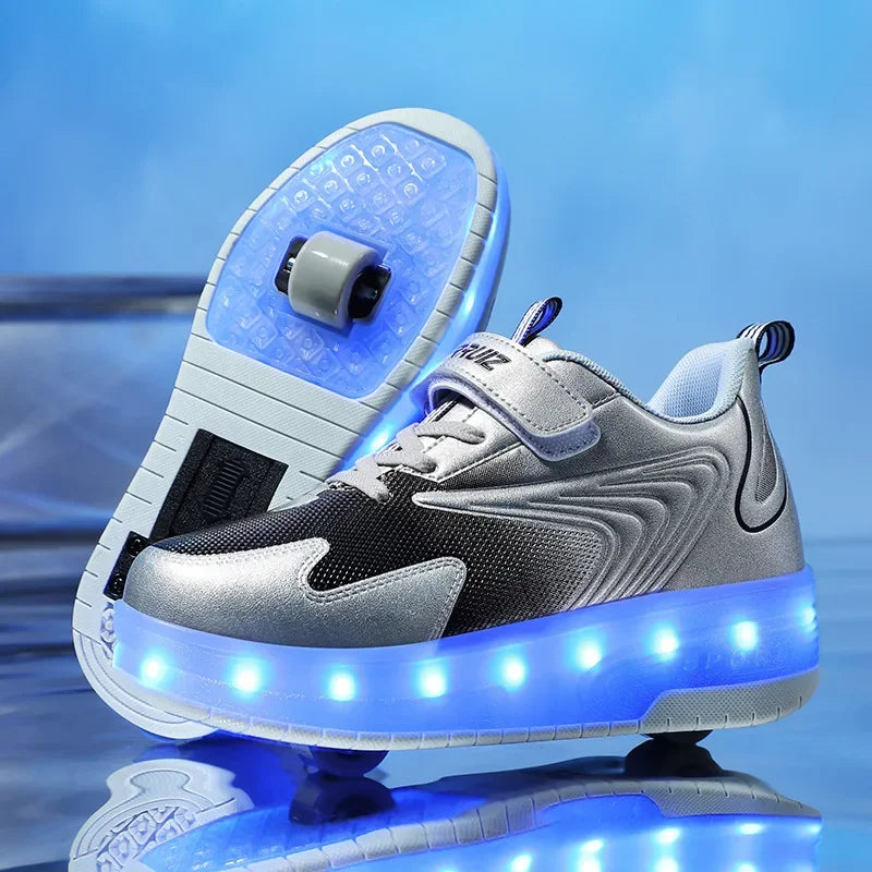 Children's LED Roller Shoes | Glowing Skate Shoes with Hidden Wheels