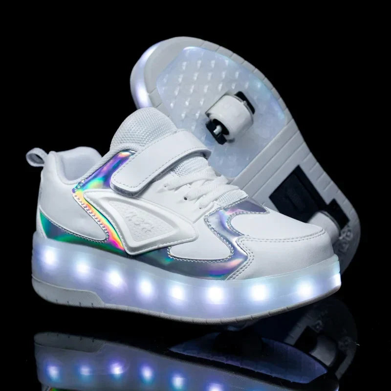 Children's LED Roller Shoes | Glowing Skate Shoes with Hidden Wheels