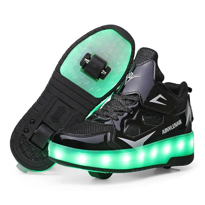 Children's LED Roller Shoes | Glowing Skate Shoes with Hidden Wheels