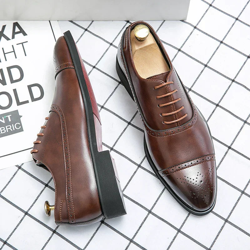Ανδρικά Δερμάτινα Oxford Brogue Παπούτσια | Κλασικό Στυλ