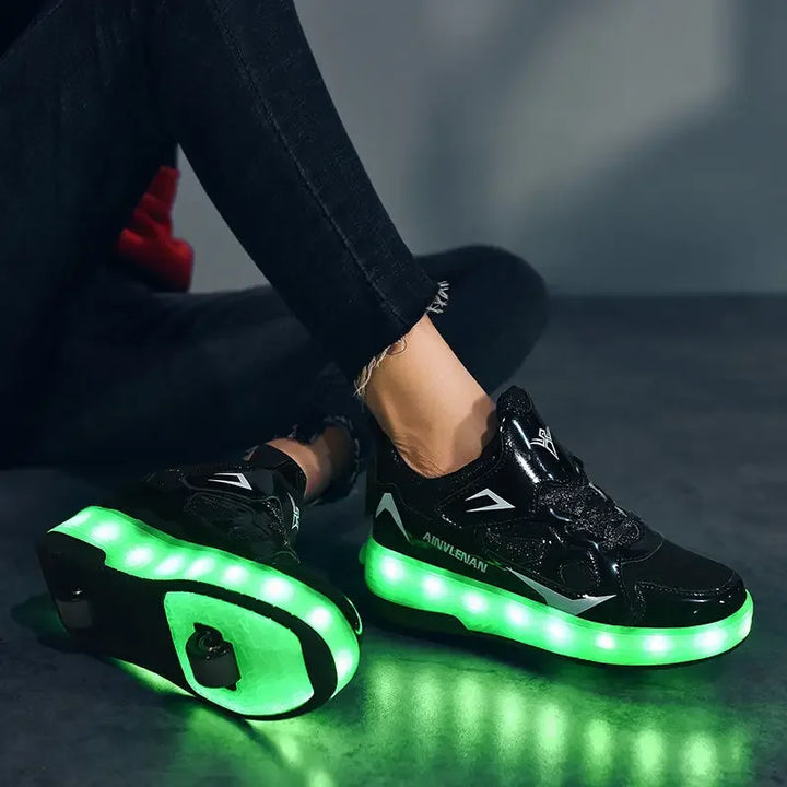 Children's LED Roller Shoes | Glowing Skate Shoes with Hidden Wheels