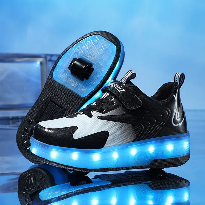Children's LED Roller Shoes | Glowing Skate Shoes with Hidden Wheels
