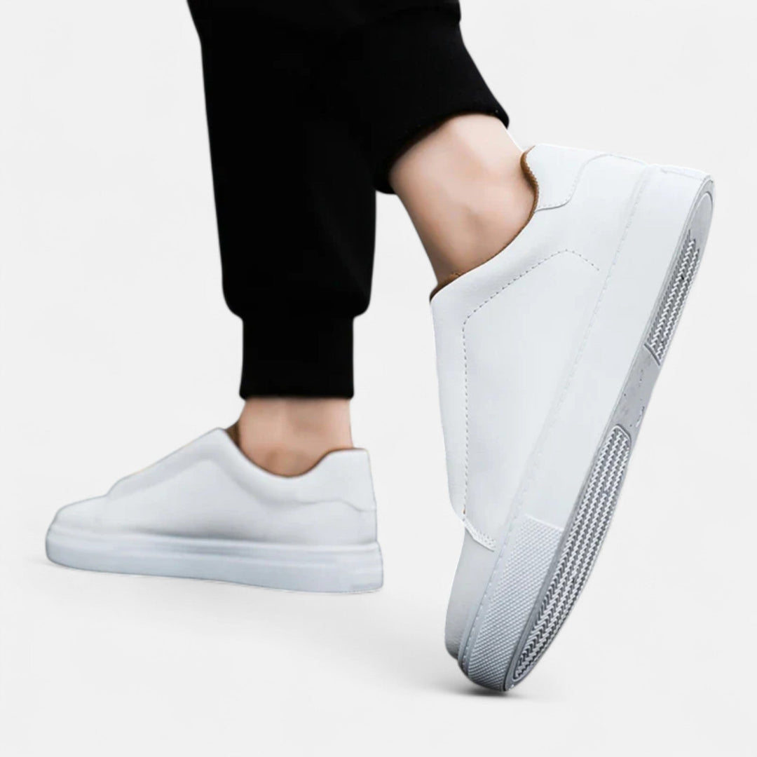 Chaussures de sport décontractées en cuir pour homme sans lacets | Baskets sans lacets