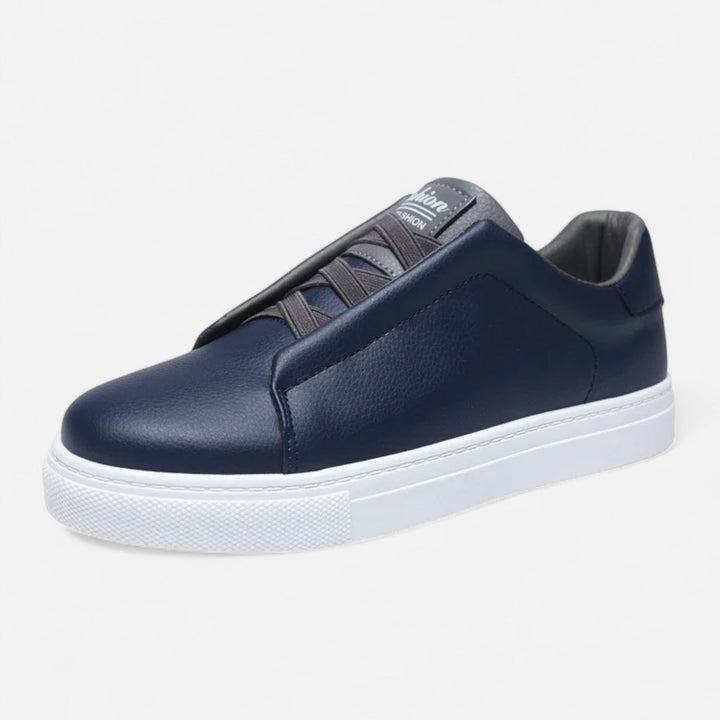 Chaussures de sport décontractées en cuir pour homme sans lacets | Baskets sans lacets