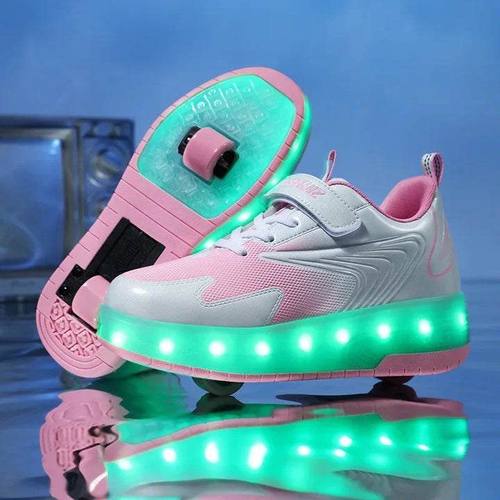 Children's LED Roller Shoes | Glowing Skate Shoes with Hidden Wheels