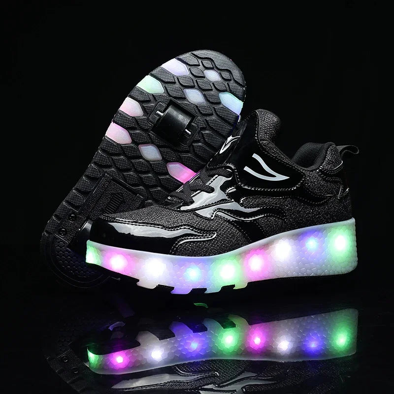 Children's LED Roller Shoes | Glowing Skate Shoes with Hidden Wheels