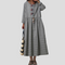Women's High-Waisted Flared Maxi Dress | Long-Sleeved