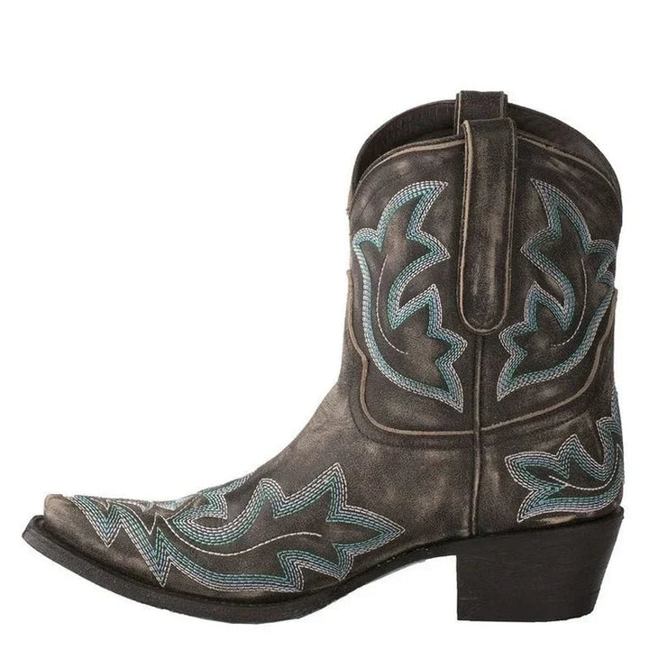 Women's Embroidered Leather Cowboy Boots