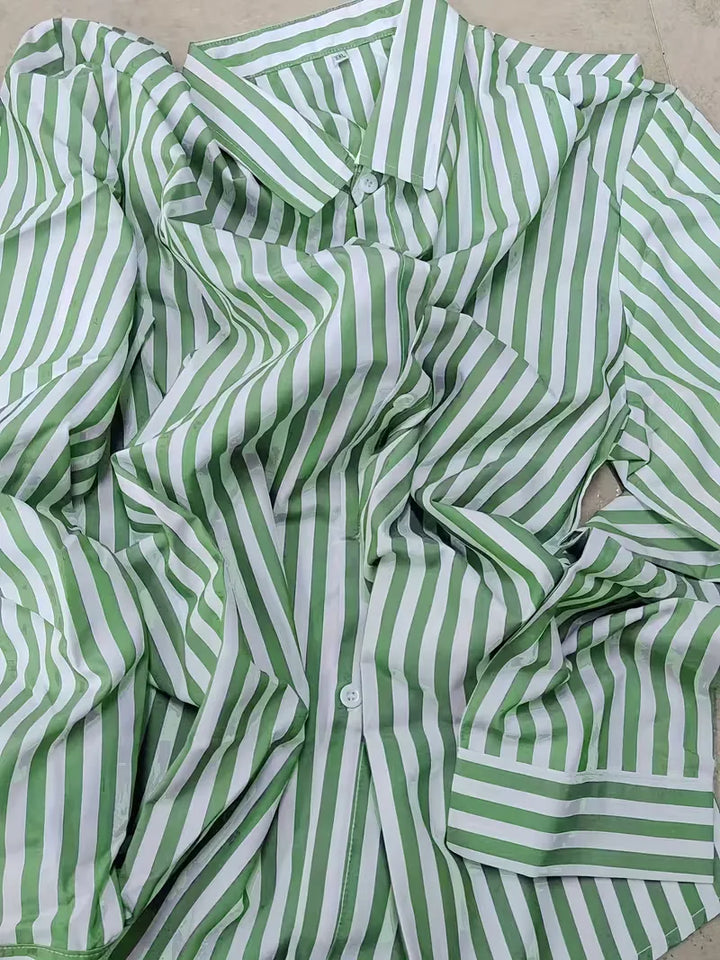 Men's Slim Fit Vertical Stripe Shirt | Stylish Casual Button-Down
