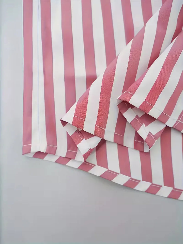 Men's Slim Fit Vertical Stripe Shirt | Stylish Casual Button-Down