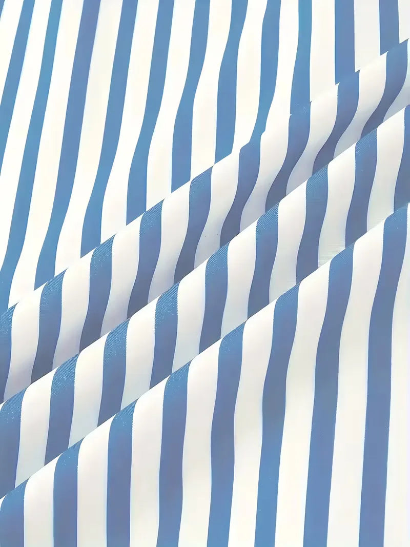 Men's Slim Fit Vertical Stripe Shirt | Stylish Casual Button-Down
