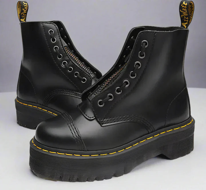 Ladies Leather Style Lace-Up Ankle Boots | Durable All-Season Classic